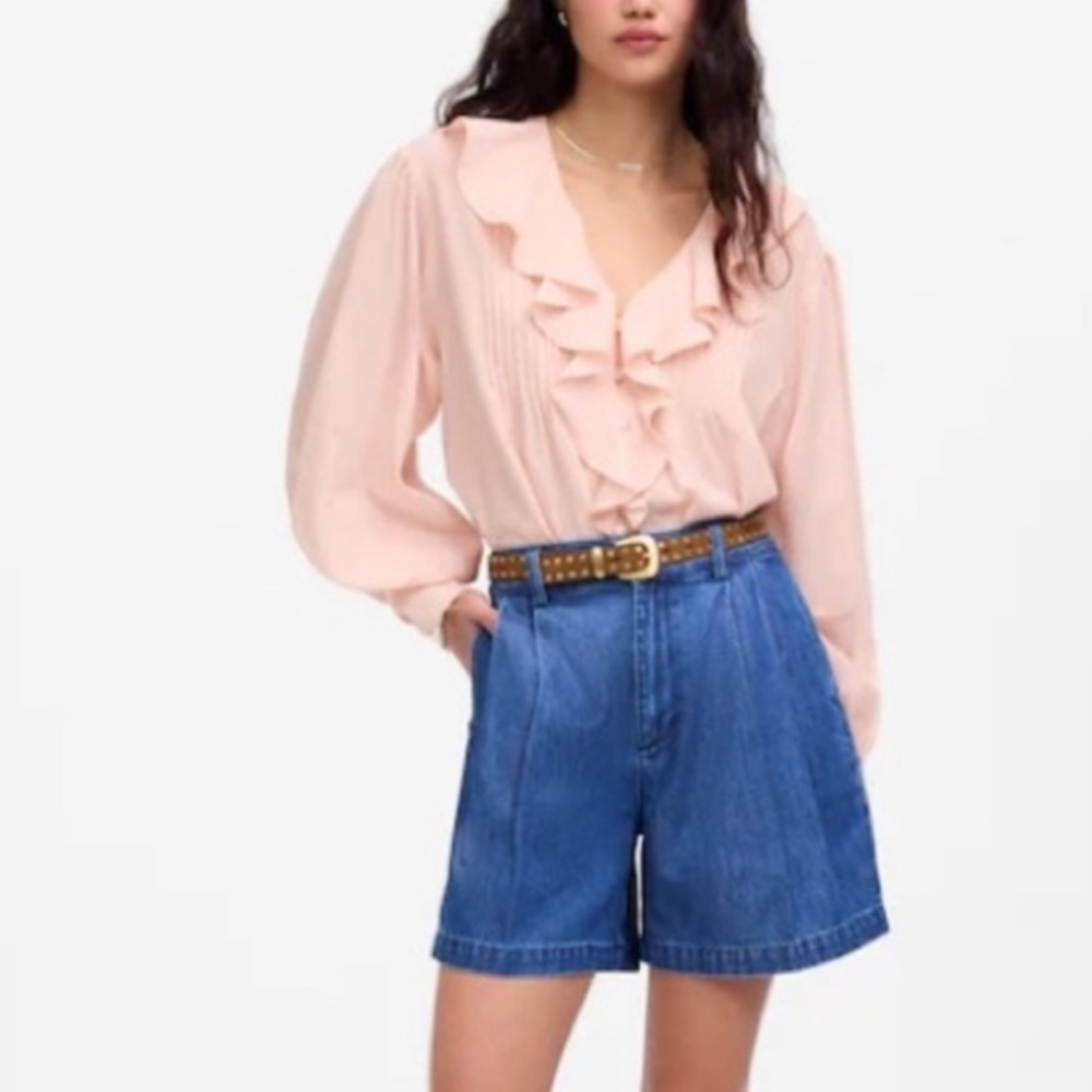 Madewell Harlow Superwide  Blue Jean Shorts
